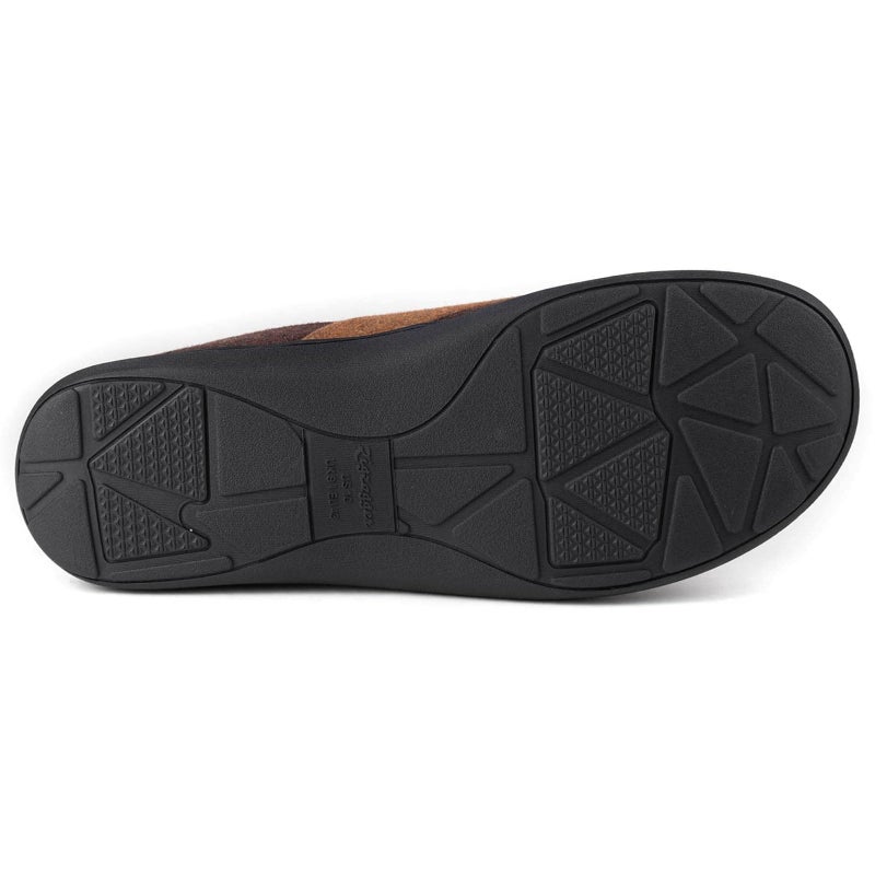 Zigzagger Men's Comfy Wool Slippers Indoor Outdoor House Shoes, Warm Soft Fur Fuzzy Fleece Lined Memory Foam Sole with Suede Upper,Coffee,10 US - Image 2